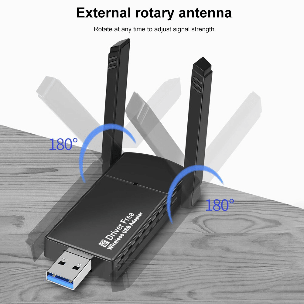 USB 3.0 Wireless WiFi Adapter with 1300Mbps and Dual Band 5GHz