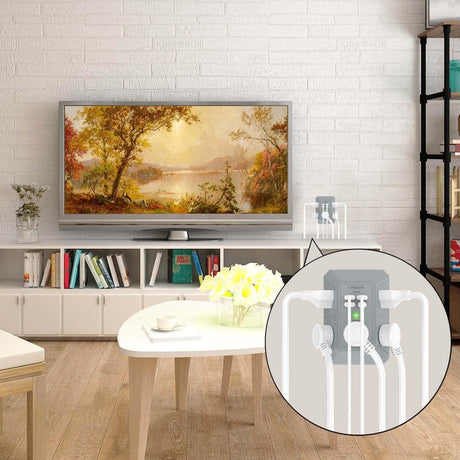 Three-Sided Outlet Extender with USB Charging
