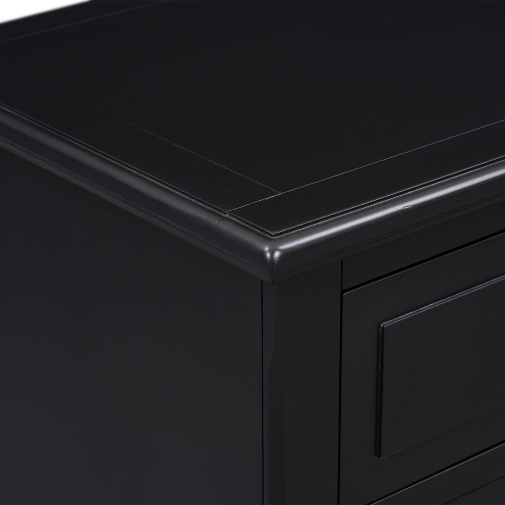 Stylish Nightstand with 3 Drawers and Smooth Gliding Rails