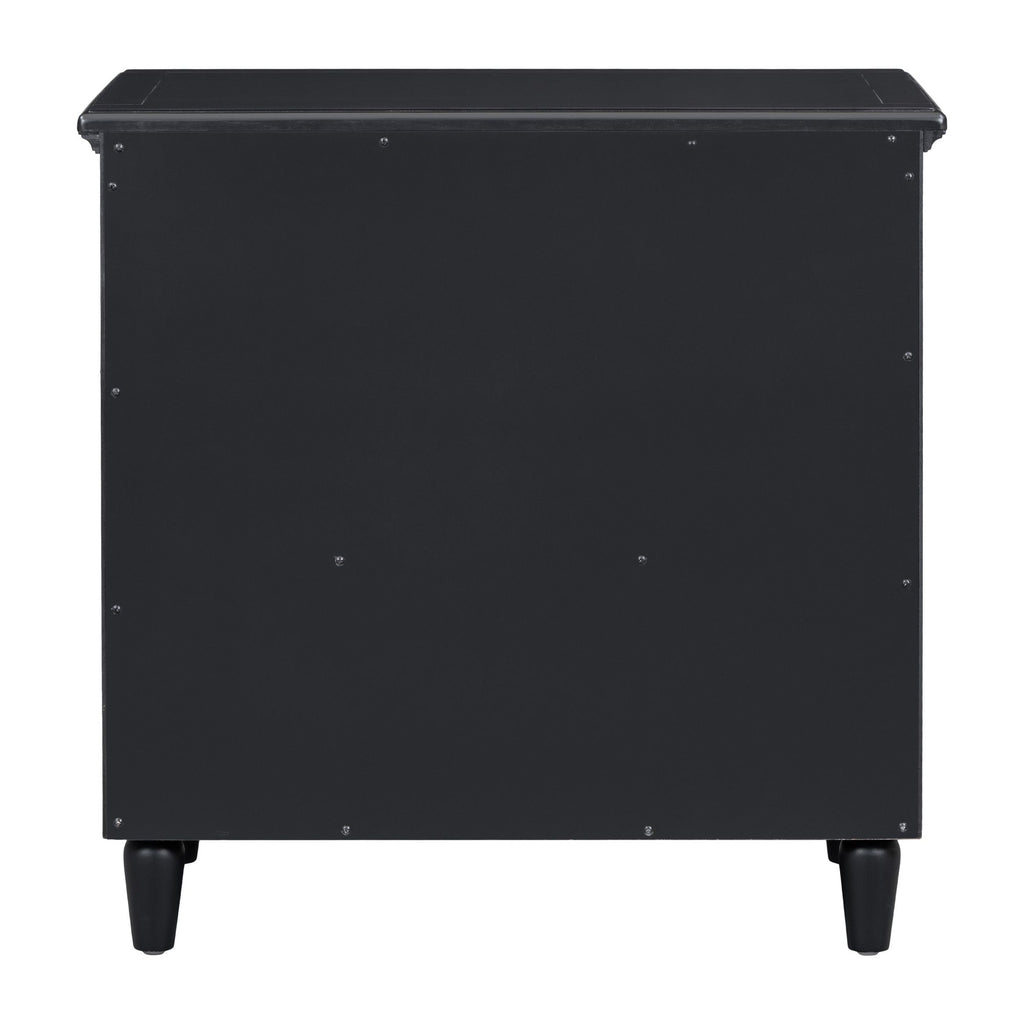 Stylish Nightstand with 3 Drawers and Smooth Gliding Rails