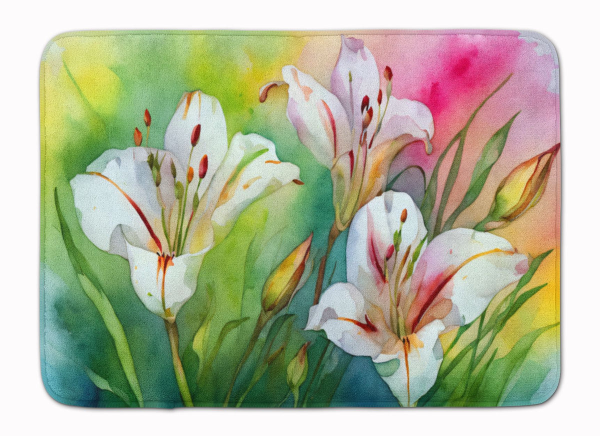 Watercolor Utah Sego Lilies Memory Foam Mat