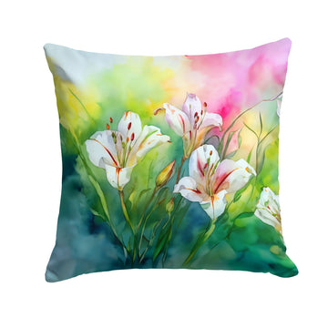 Utah Sego Lilies Watercolor Decorative Pillow