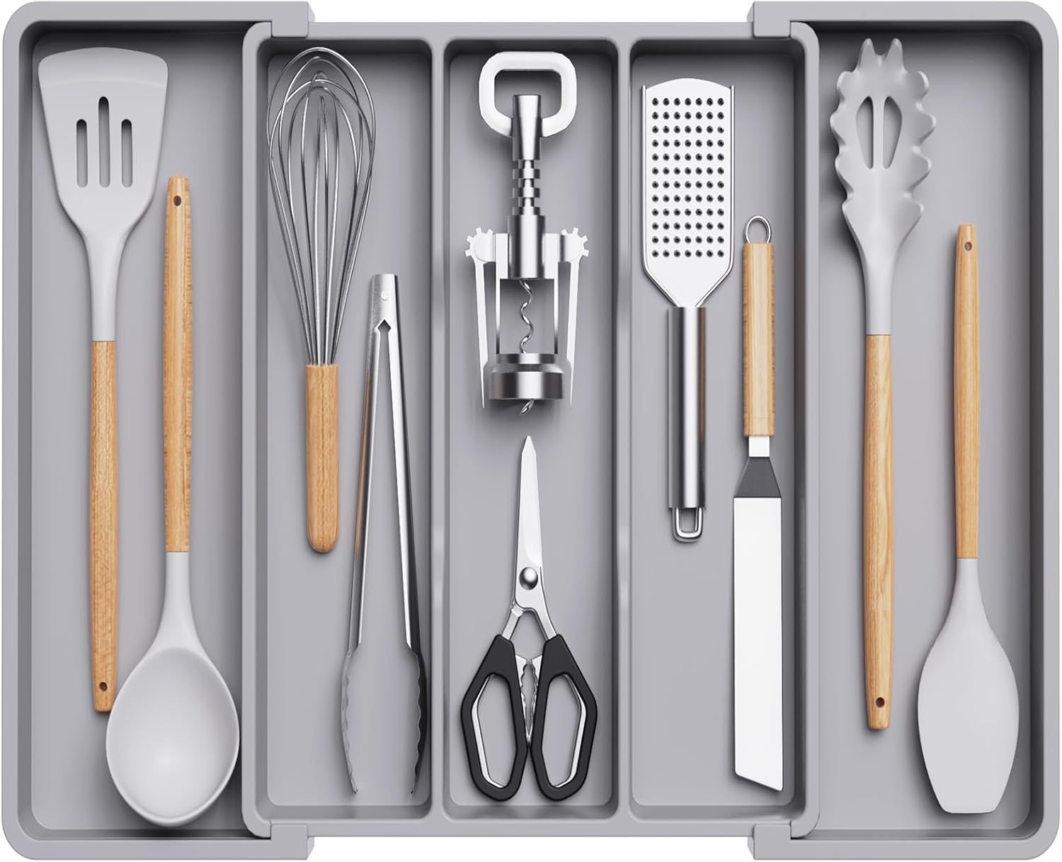 Expandable Utensil Organizer for Kitchen Drawers – Adjustable Cutlery Tray