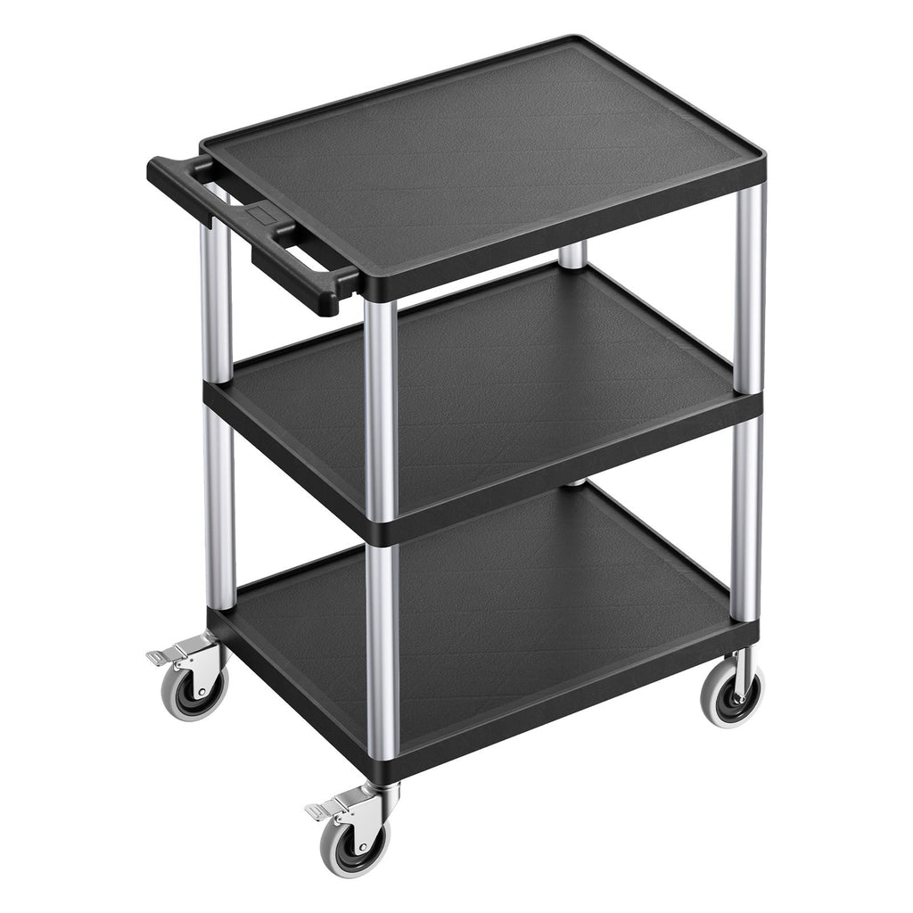 3-Tier Utility Cart with Mobile Workstation and Storage – For Garage, Warehouse, Office