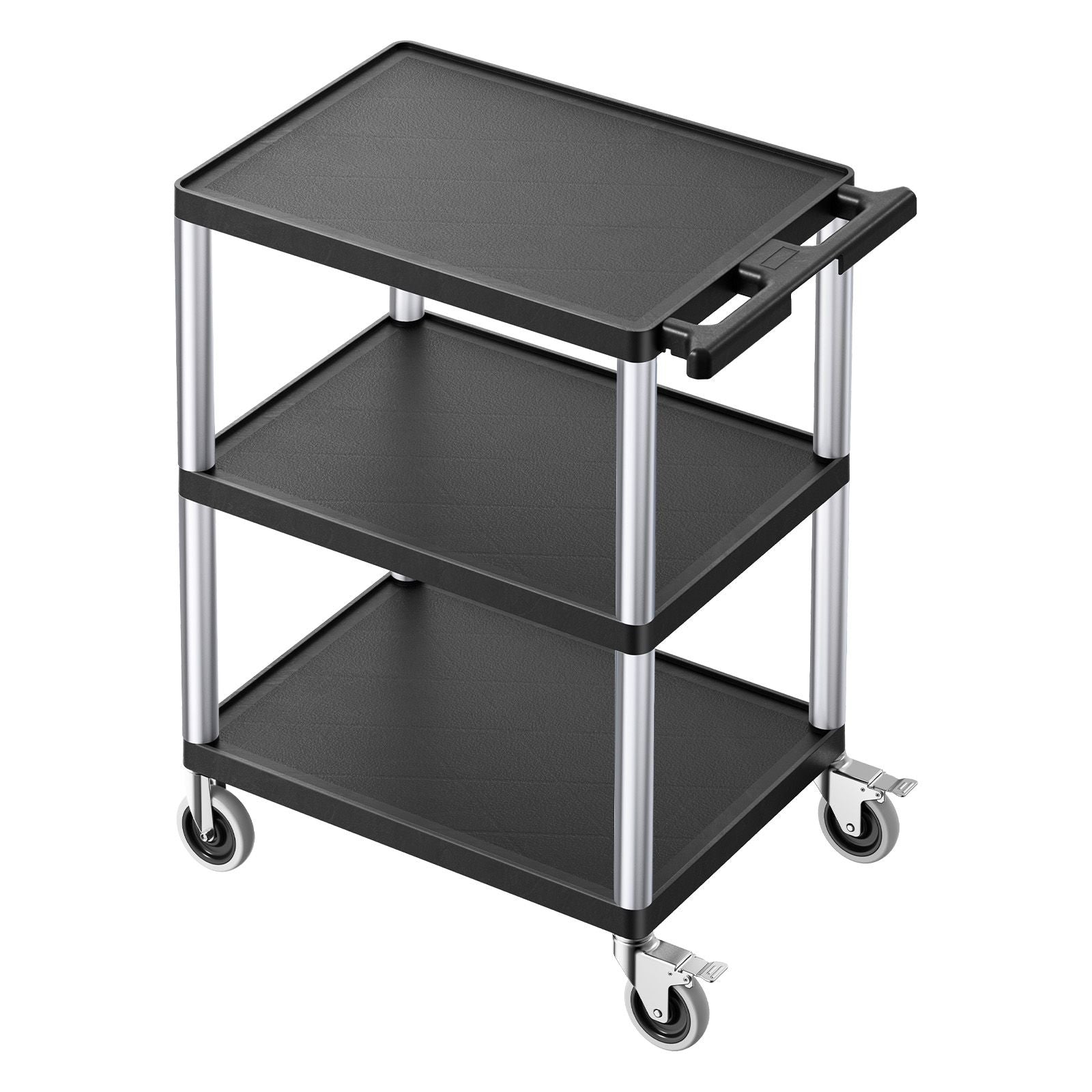 3-Tier Utility Cart with Mobile Workstation and Storage – For Garage, Warehouse, Office
