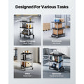3-Tier Utility Cart with Mobile Workstation and Storage – For Garage, Warehouse, Office