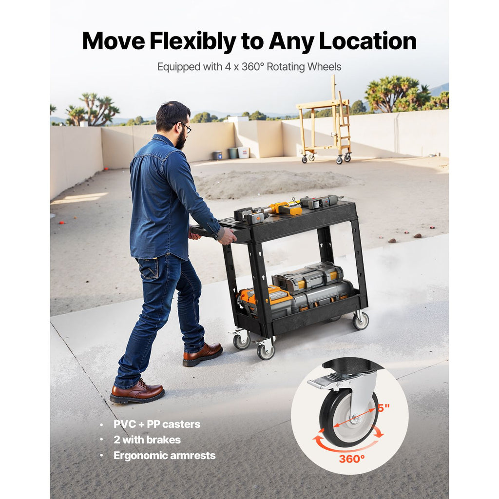Versatile Utility Cart with Smart Storage and Smooth Mobility