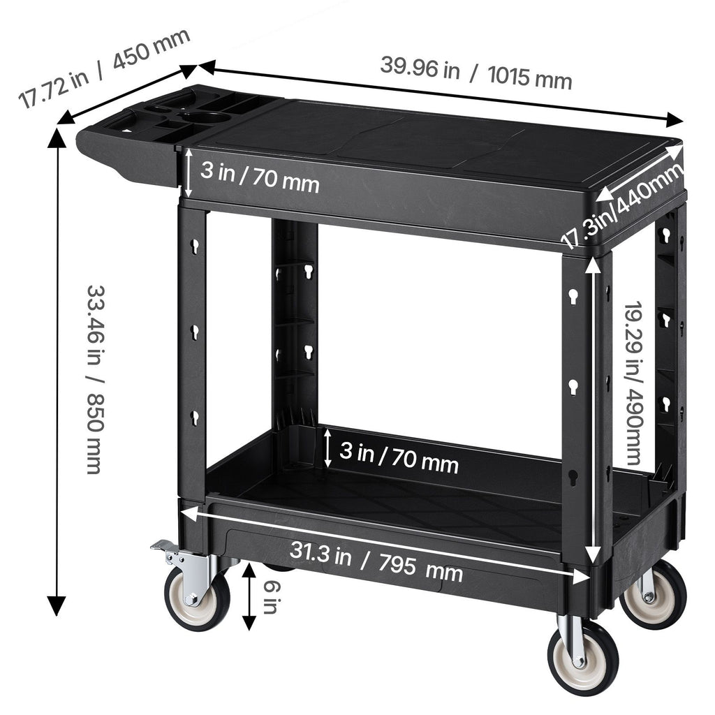 Versatile Utility Cart with Smart Storage and Smooth Mobility