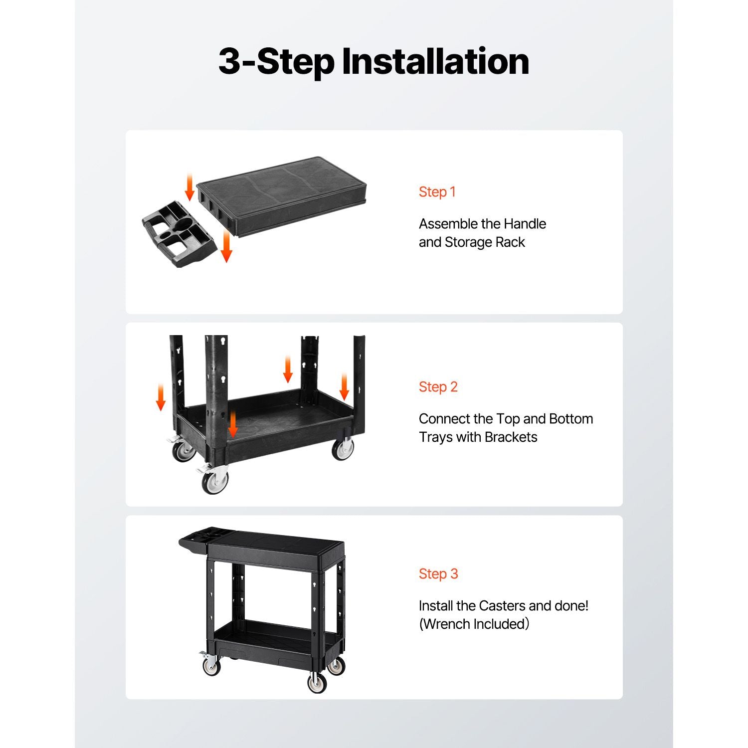 Versatile Utility Cart with Smart Storage and Smooth Mobility