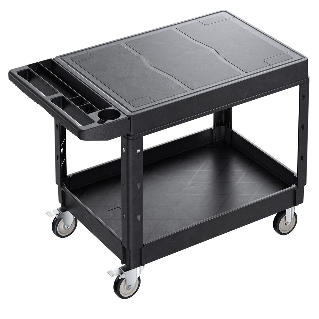 2-Tier Mobile Workstation with Tool Storage and Locking Casters