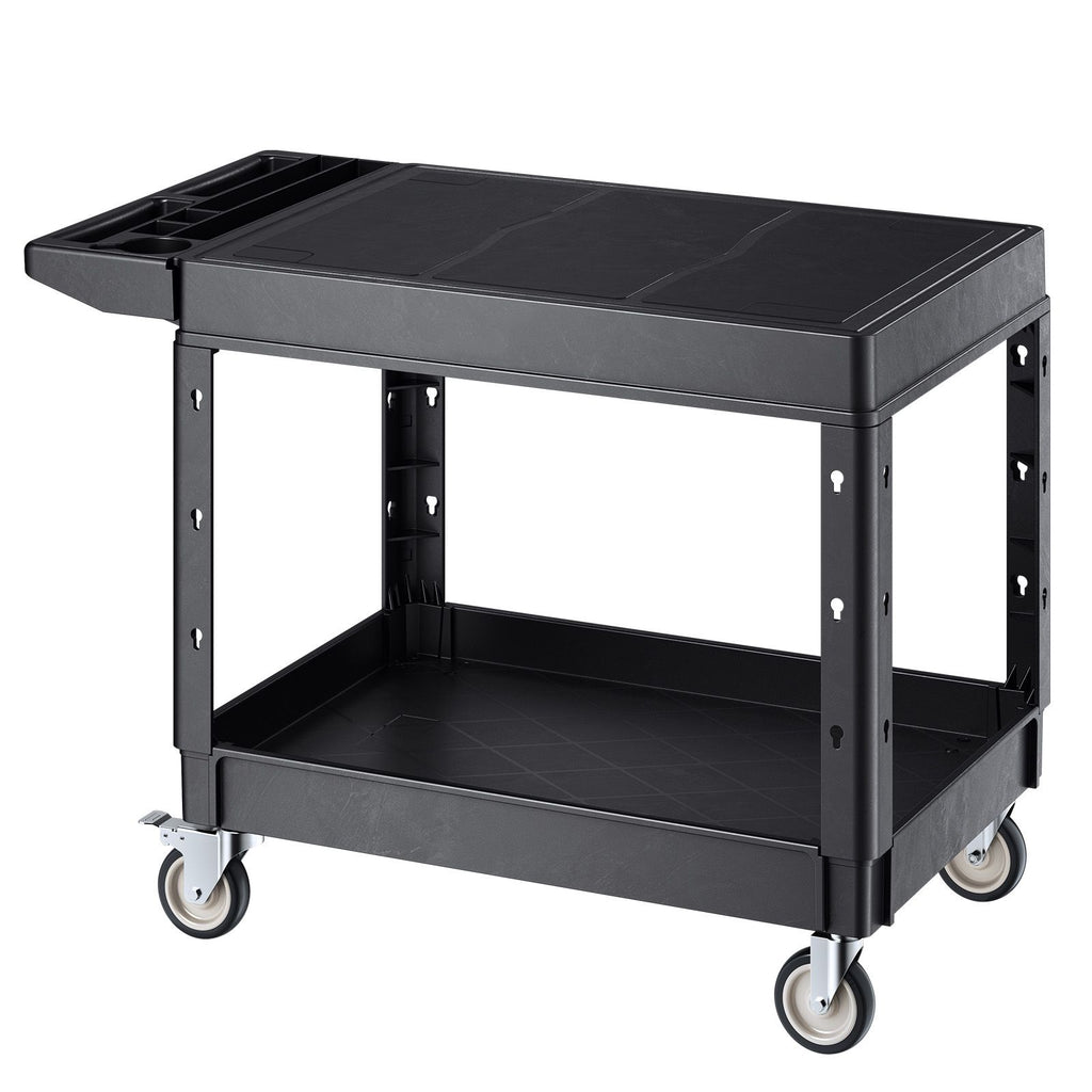 2-Tier Mobile Workstation with Tool Storage and Locking Casters