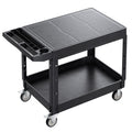 2-Tier Mobile Workstation with Tool Storage and Locking Casters