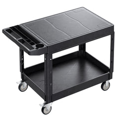 2-Tier Mobile Workstation with Tool Storage and Locking Casters