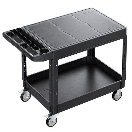 2-Tier Mobile Workstation with Tool Storage and Locking Casters