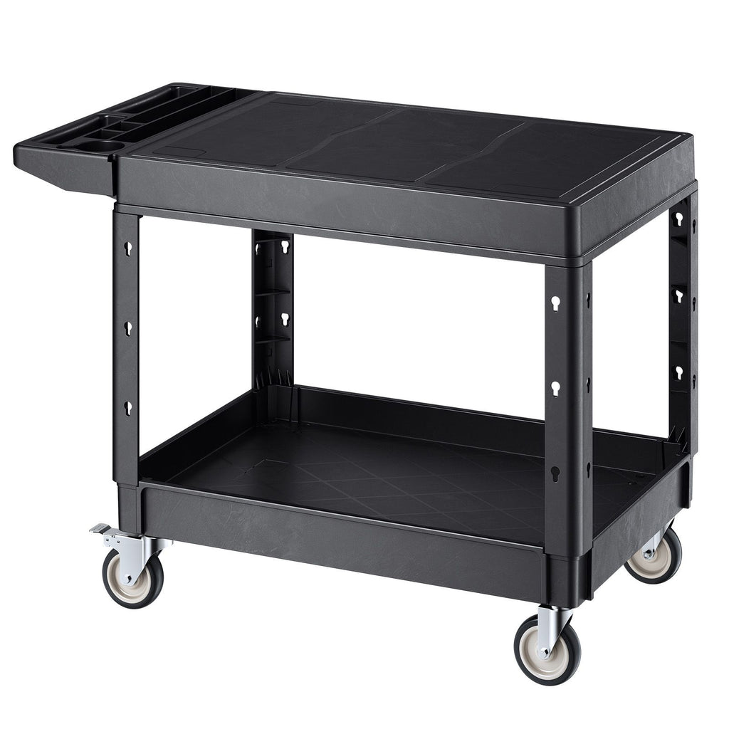 2-Tier Mobile Workstation with Tool Storage and Locking Casters