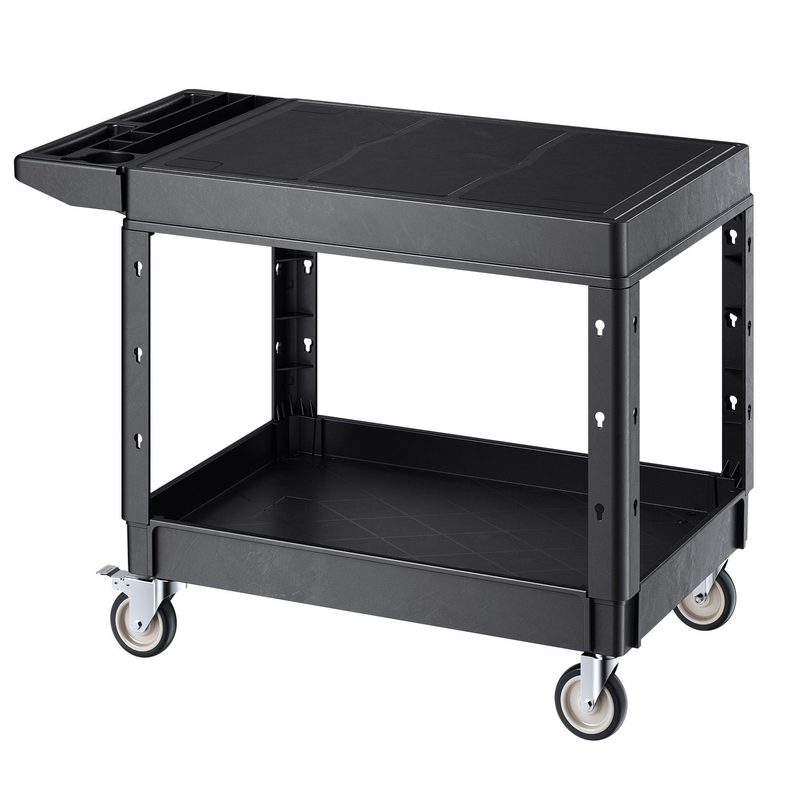 2-Tier Mobile Workstation with Tool Storage and Locking Casters