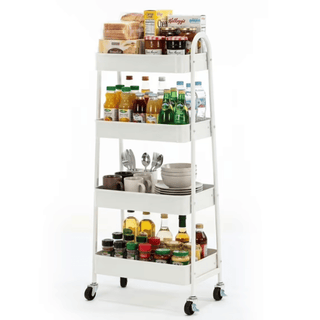 Four-Tier Rolling Cart Adds Flexible Storage Where You Need It