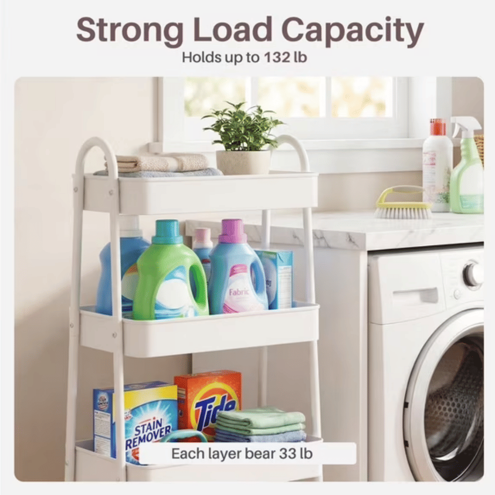 Four-Tier Rolling Cart Adds Flexible Storage Where You Need It