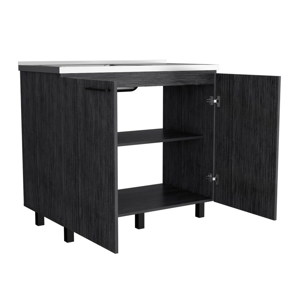 Burwood Kitchen Utility Sink Cabinet with Two Doors and Shelves