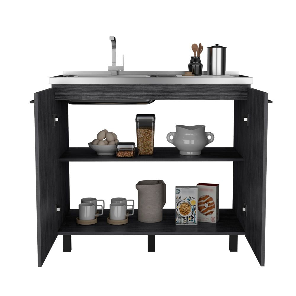 Burwood Kitchen Utility Sink Cabinet with Two Doors and Shelves