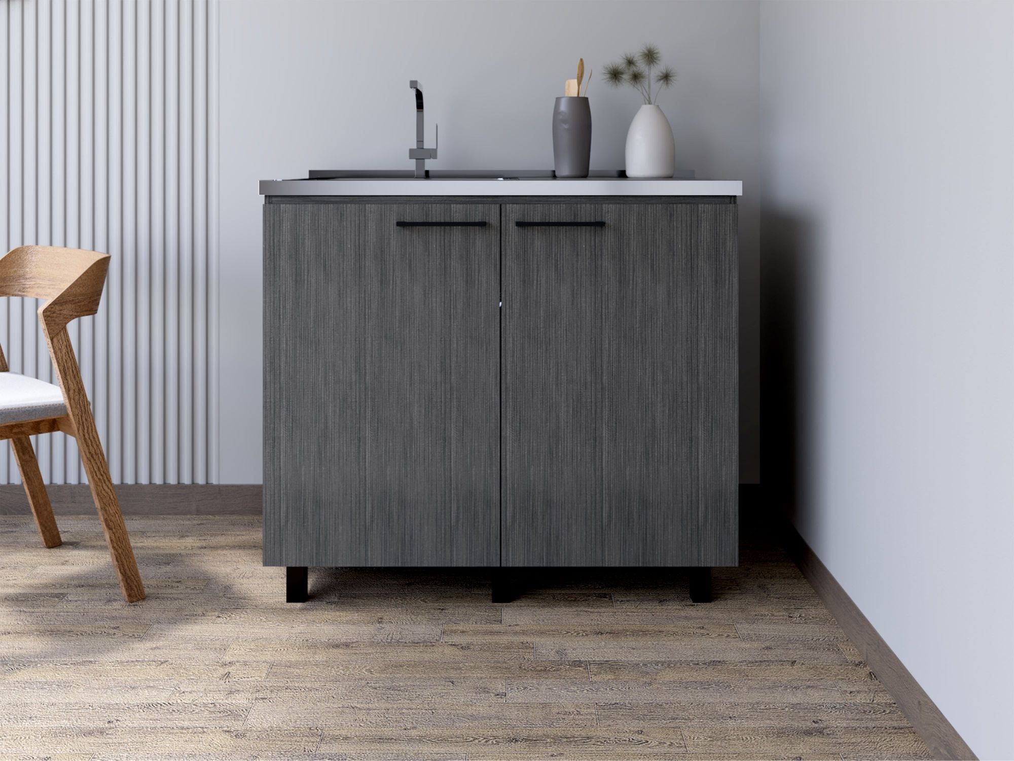 Burwood Kitchen Utility Sink Cabinet with Two Doors and Shelves