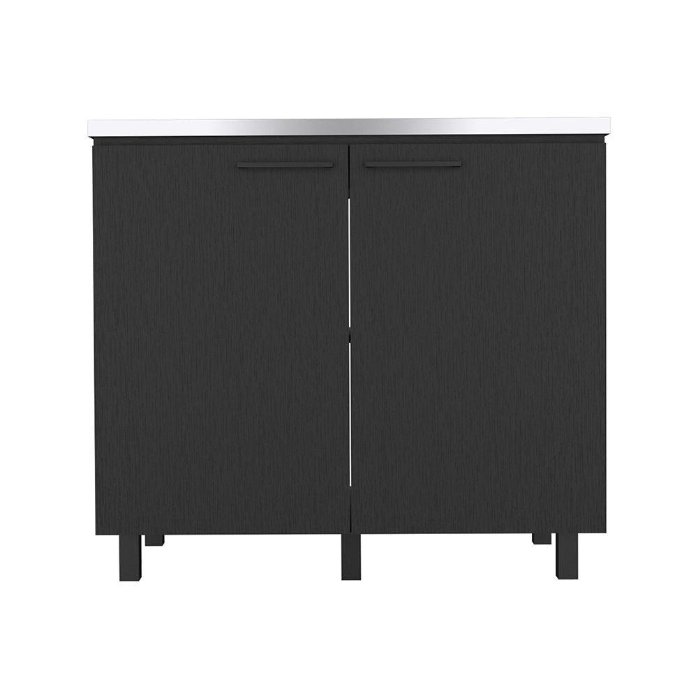 Black Wengue Utility Sink Cabinet with Two Cabinets