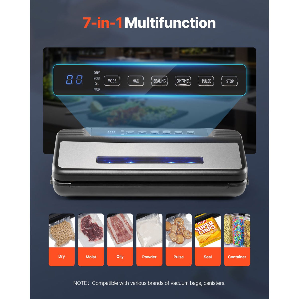 Compact Multi-Mode Food Vacuum Sealer