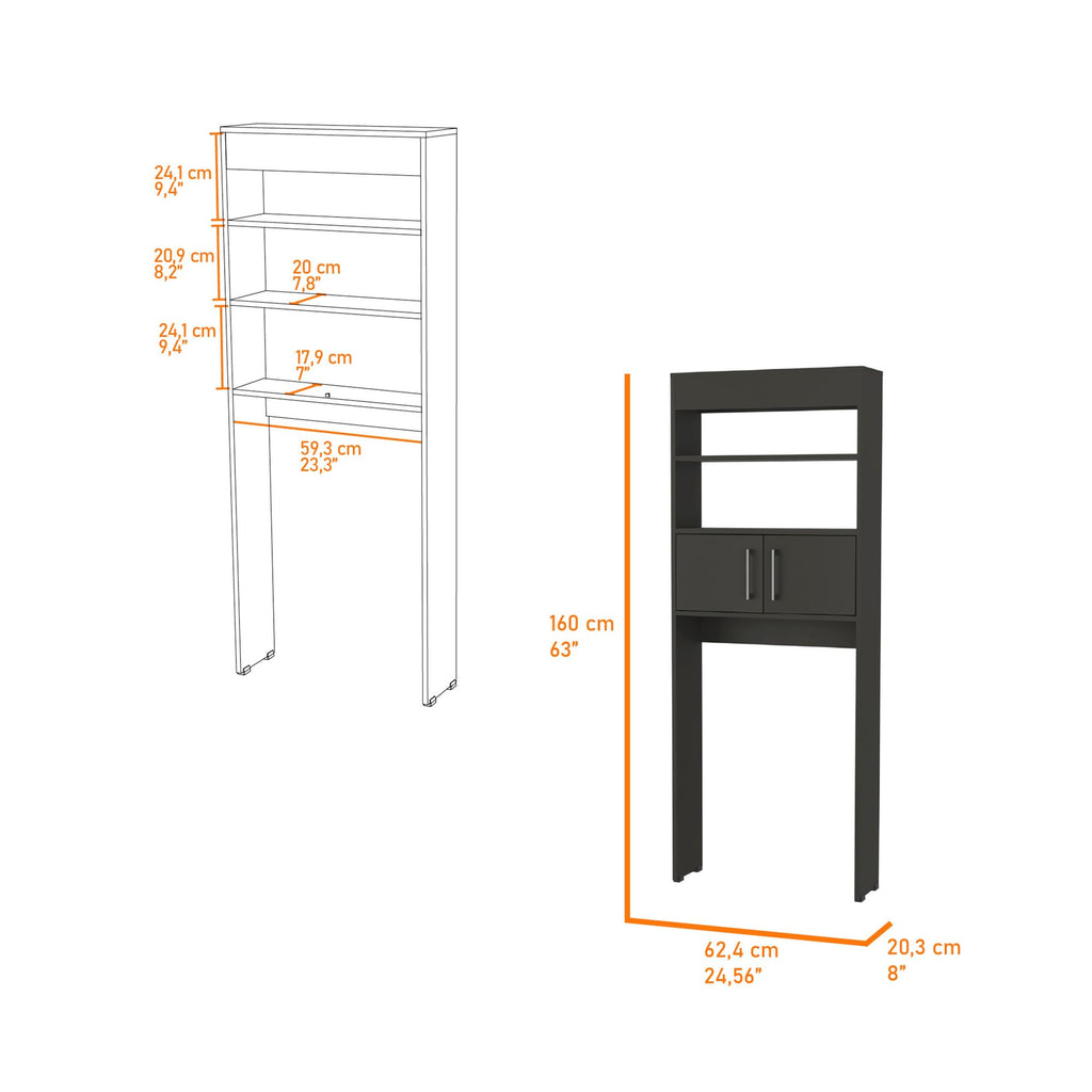 Valencia Over The Toilet Cabinet with Two Shelves and Double Doors