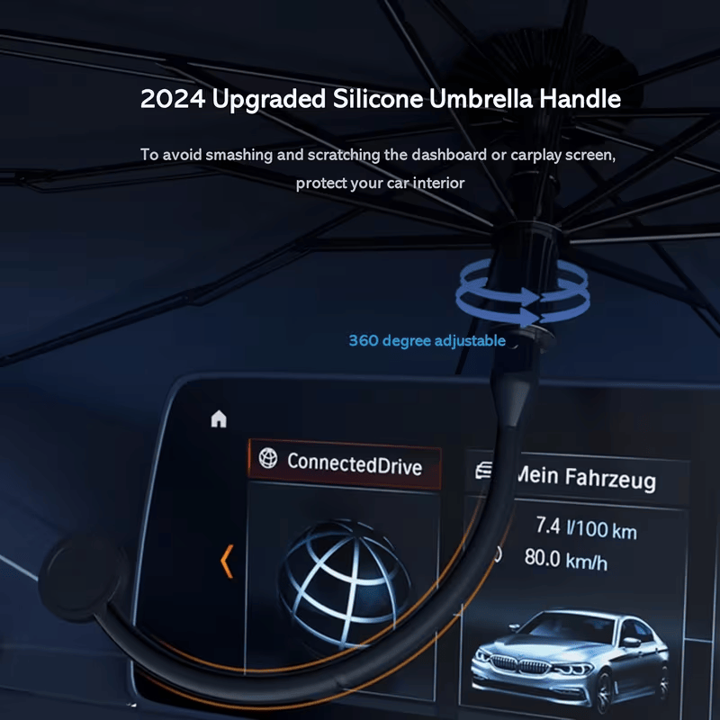 Umbrella-Style Front Windshield Sunshade