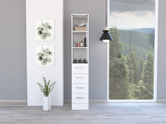 Vanguard Linen Cabinet with Glass Door and Drawers