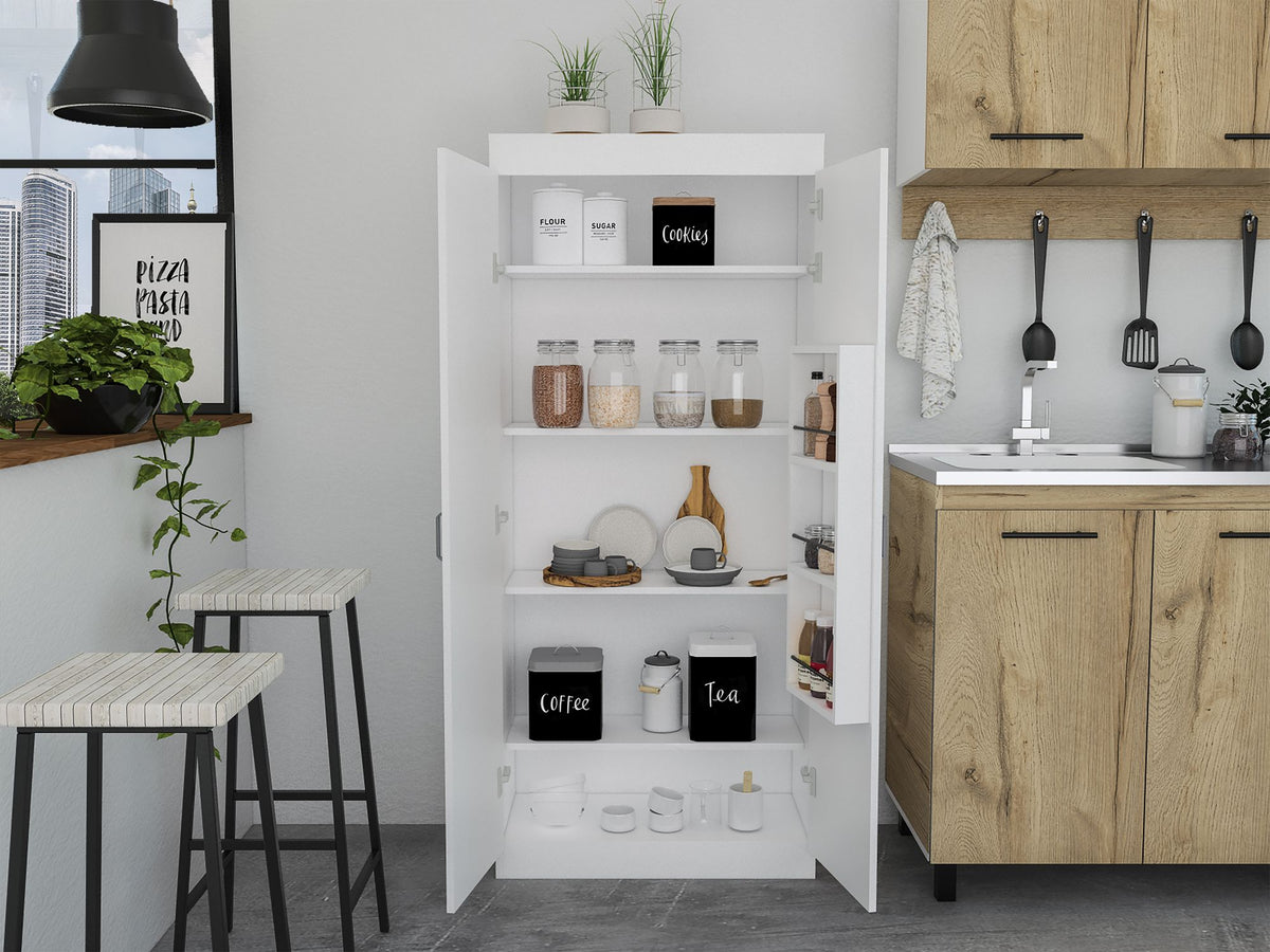 Varese Pantry Cabinet with Double Doors and Five Shelves