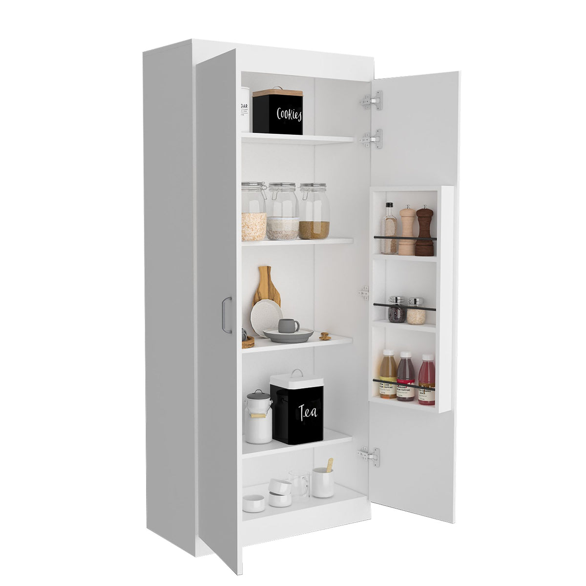 Varese Pantry Cabinet with Double Doors and Five Shelves