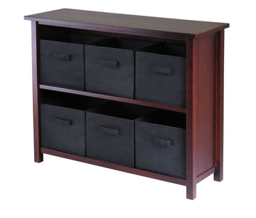 Verona 2-Section Storage Shelf with 6 Foldable Fabric Baskets
