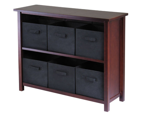 Verona 2-Section Storage Shelf with 6 Foldable Fabric Baskets