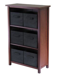 Verona 3-Section Storage Shelf with 6 Fabric Baskets