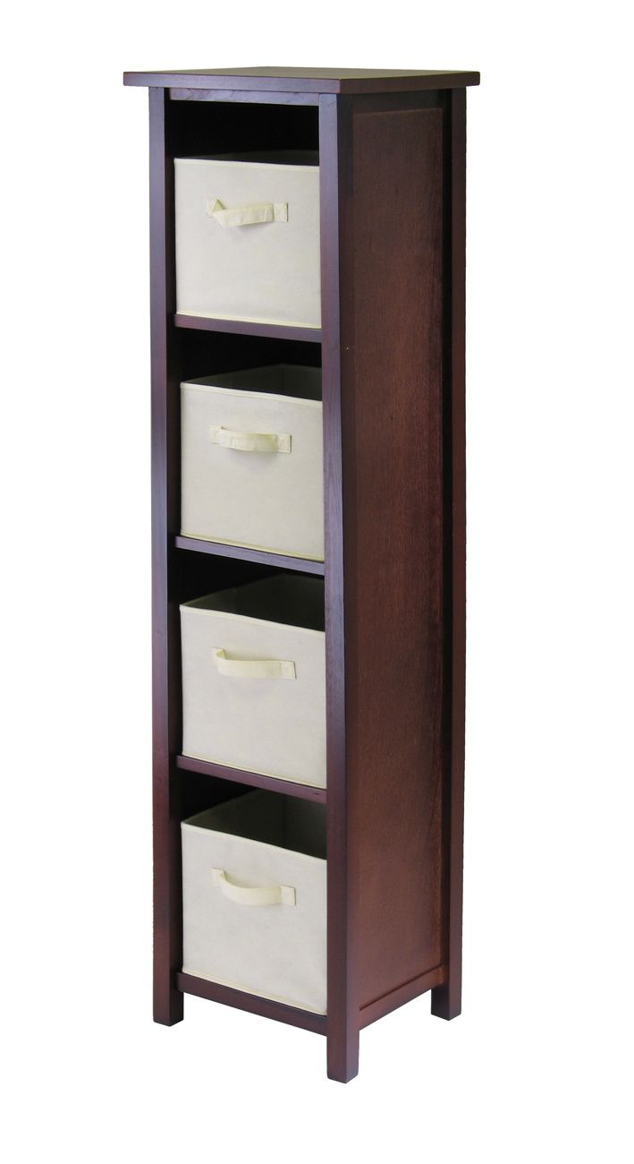 Verona 4-Section Shelf with Four Foldable Baskets