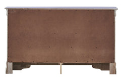 Silver Champagne Dresser with Embossed X Design and Chrome Pulls