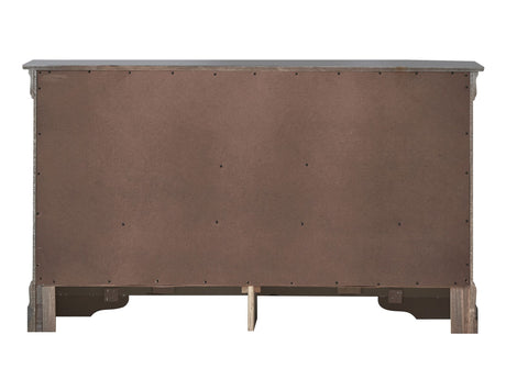Verona Metallic Black Dresser with Embossed X Design