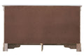 Silver Champagne Dresser with Embossed X Design and Chrome Pulls