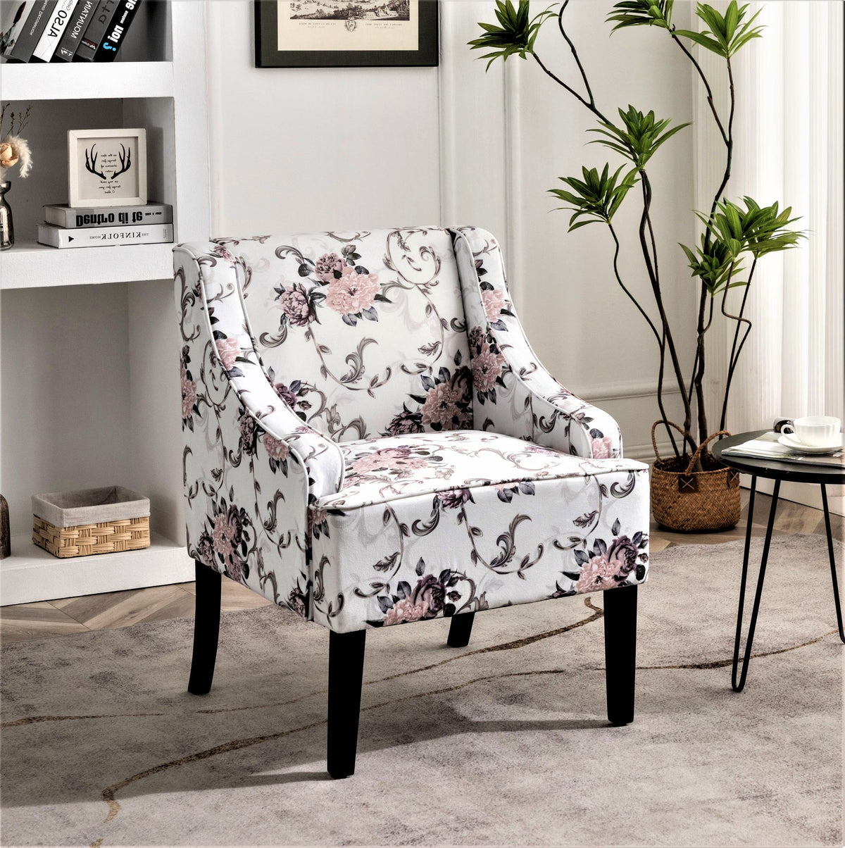 Versatile Upholstered Side Chair with Solid Wood Frame and Cushioned Comfort