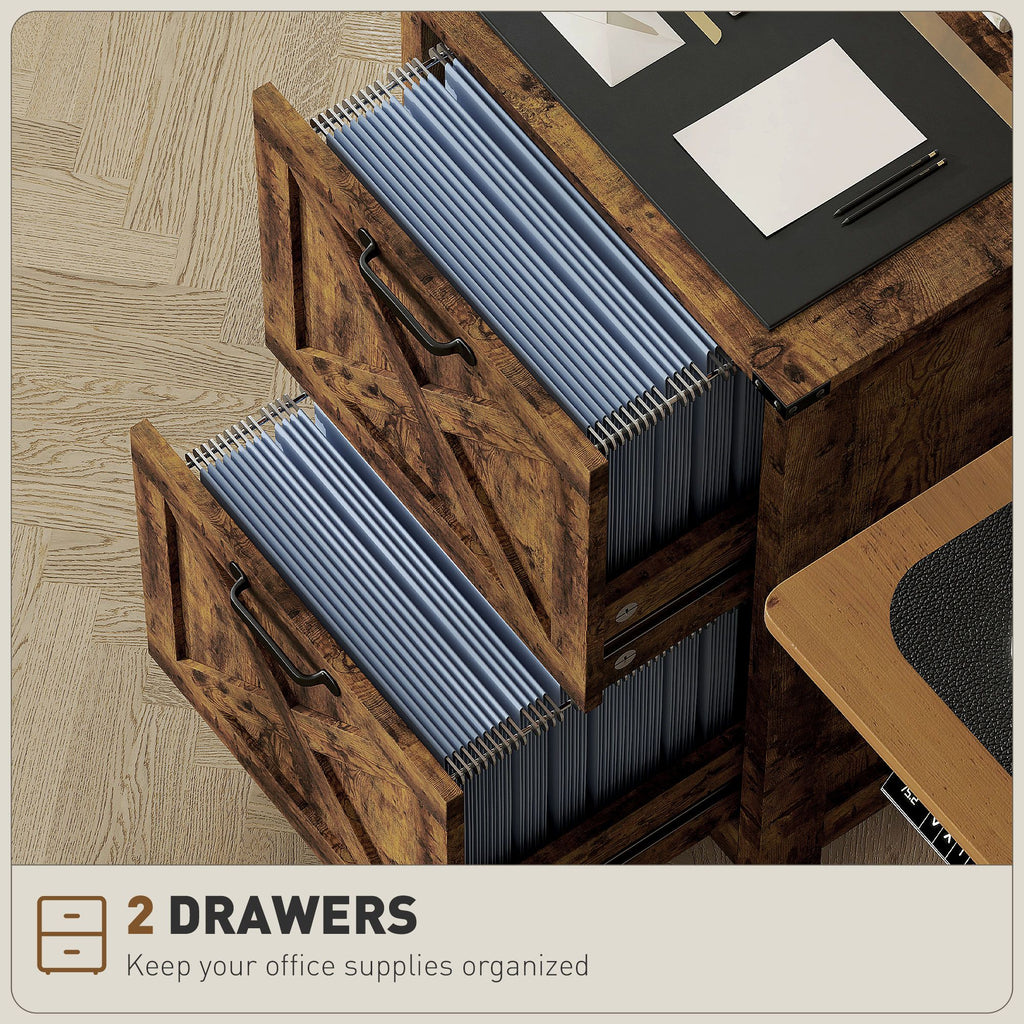 Rustic Farmhouse Two-Drawer Vertical File Cabinet