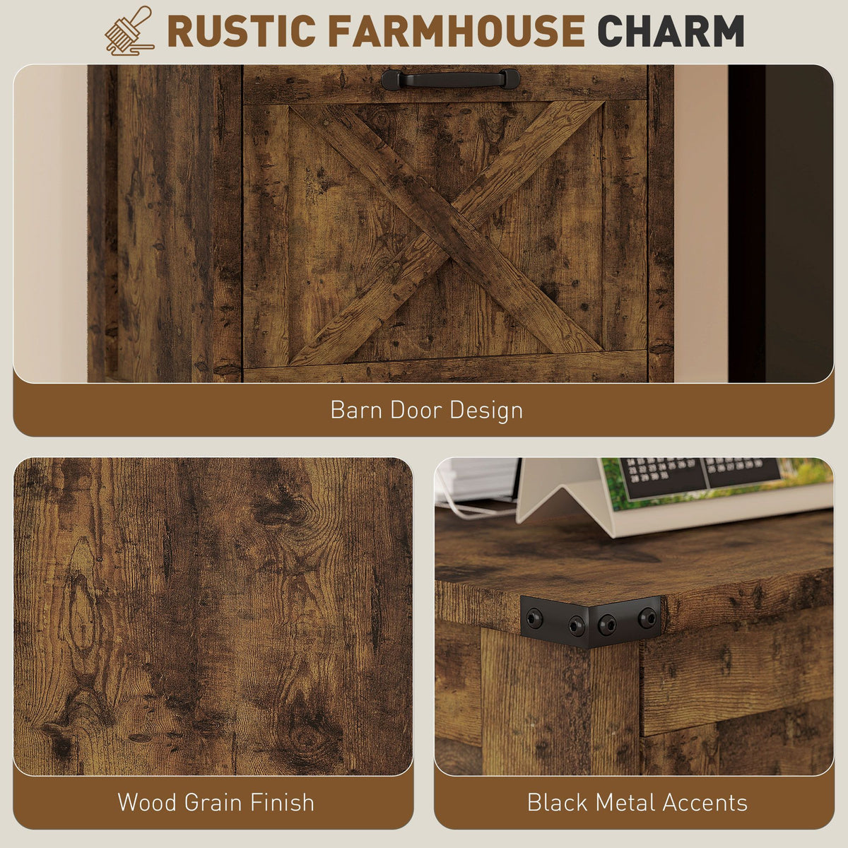 Rustic Farmhouse Two-Drawer Vertical File Cabinet