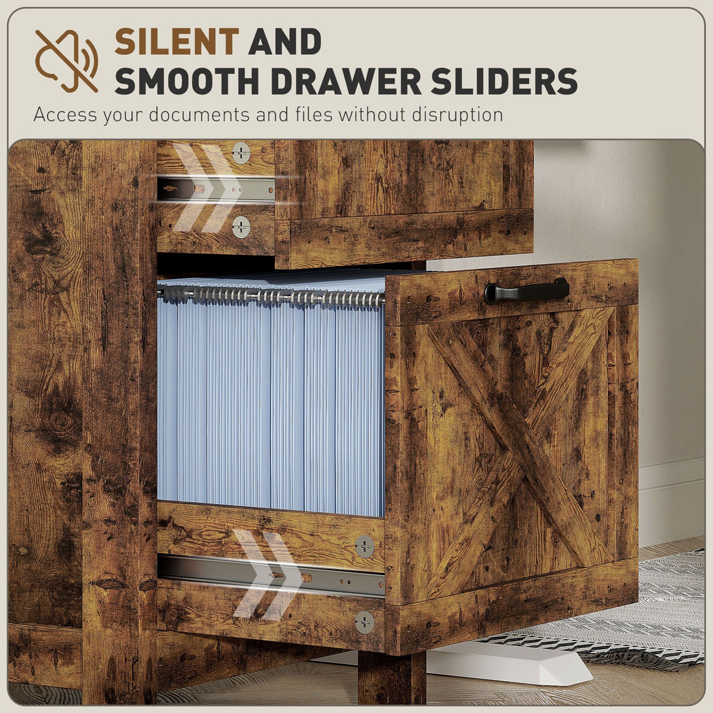 Rustic Farmhouse Two-Drawer Vertical File Cabinet