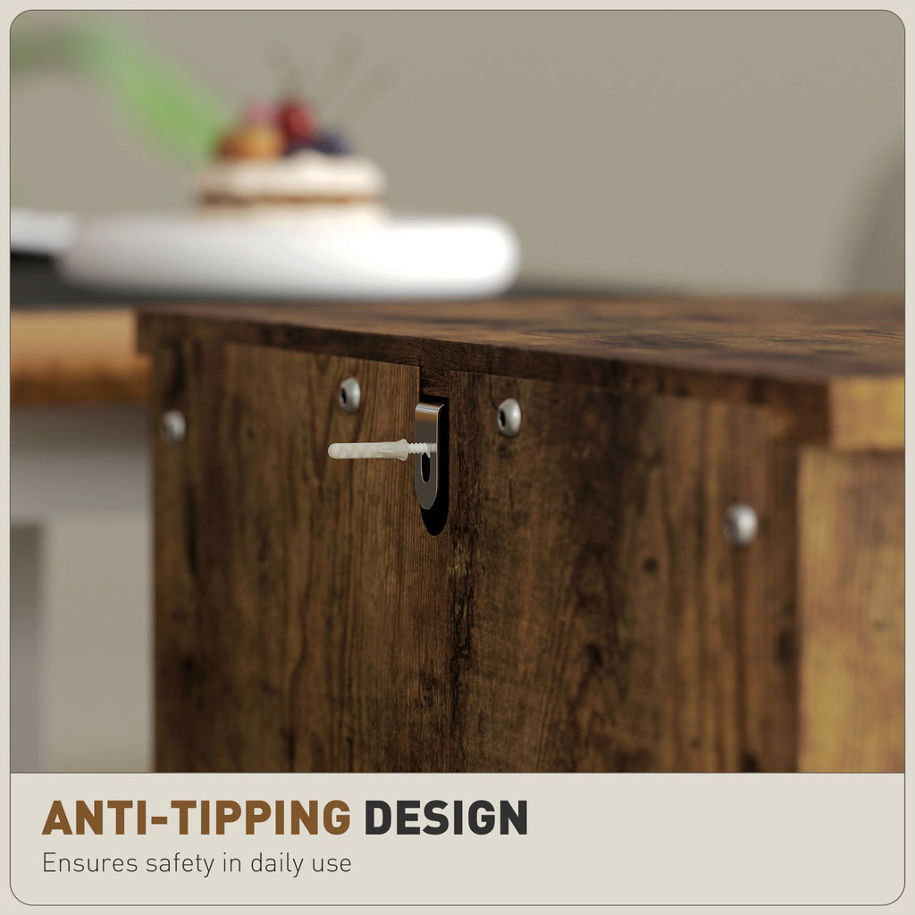 Vertical File Cabinet with 3 Drawers, Rustic Farmhouse Office Storage Cabinet for A4