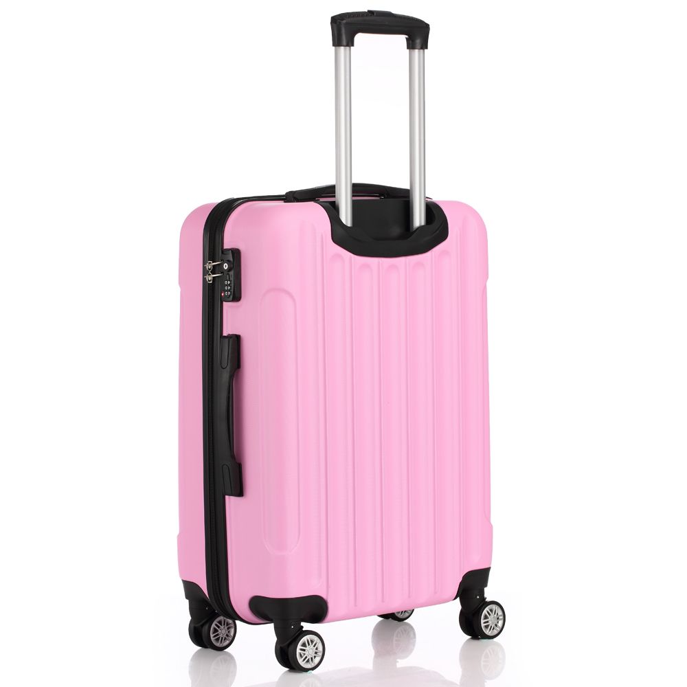 Vertical Striped 3-in-1 Luggage Set with Handle ABS Trolley Case with Swivel Wheels Aluminum Alloy T
