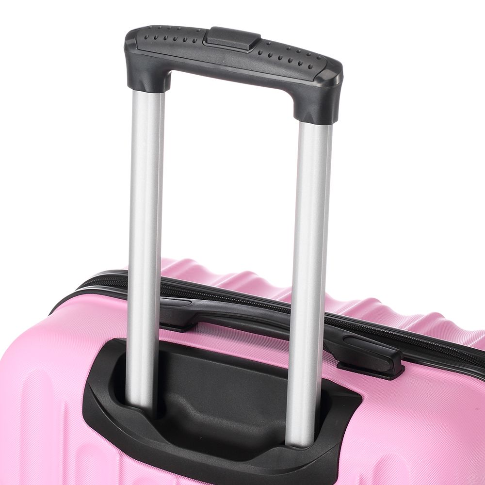 Vertical Striped 3-in-1 Luggage Set with Handle ABS Trolley Case with Swivel Wheels Aluminum Alloy T