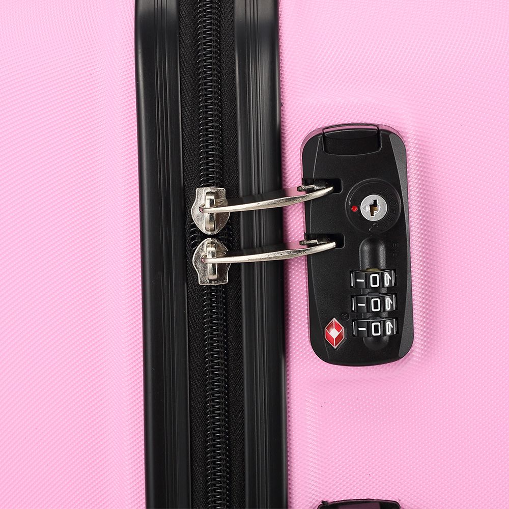Vertical Striped 3-in-1 Luggage Set with Handle ABS Trolley Case with Swivel Wheels Aluminum Alloy T