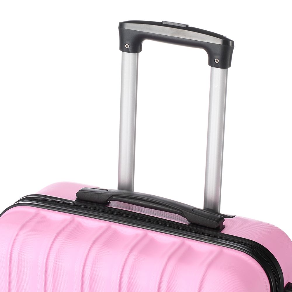 Vertical Striped 3-in-1 Luggage Set with Handle ABS Trolley Case with Swivel Wheels Aluminum Alloy T