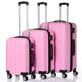 Vertical Striped 3-in-1 Luggage Set with Handle ABS Trolley Case with Swivel Wheels Aluminum Alloy T