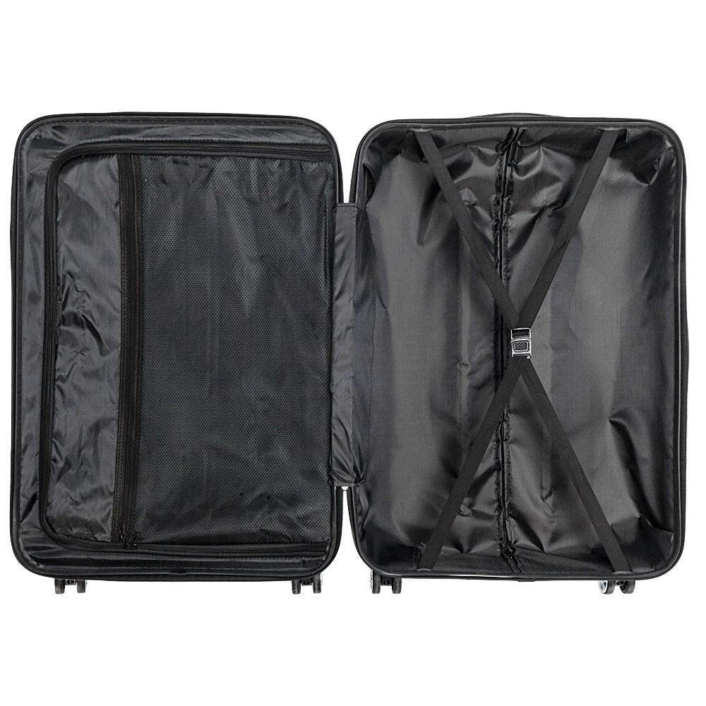 Vertical Striped 3-in-1 Luggage Set with Handle ABS Trolley Case with Swivel Wheels Aluminum Alloy T